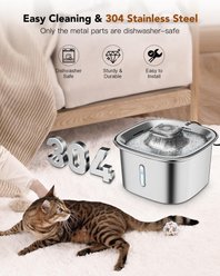 UPSKY Automatic Stainless Steel Cat Water Fountain, 101-oz, Silver slide 2 of 7