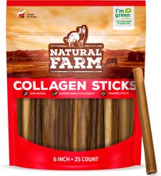 Natural Farm 6-inch Collagen Sticks Dog Chew Treats, 25 count