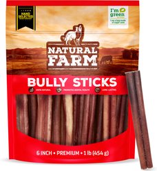 Natural Farm 6-inch Select Bully Sticks Dog Treats, 1-lb bag
