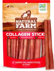Natural Farm 6-inch Super Collagen Sticks Dog Chew Treats, 10 count