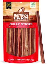 Natural Farm 12-inch Select Bully Sticks Dog Treats, 1-lb bag