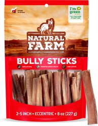 Natural Farm 2 to 5-inch Eccentric Bully Sticks Dog Treats, 8-oz bag