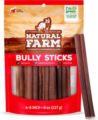 Natural Farm 4 to 8-inch Bully Sticks Dog Treats, 8-oz bag