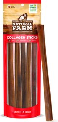 Natural Farm 12-inch Collagen Sticks Dog Chew Treats, 5 count