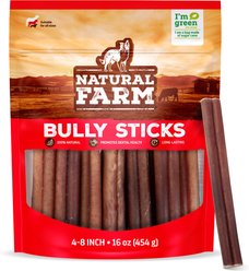 Natural Farm 4 to 8-in Beef Bully Sticks Dog Treats, 16-oz