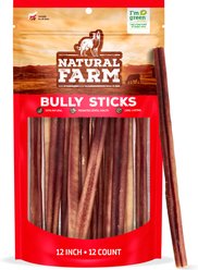 Natural Farm Odor-Free Bully Sticks Dog Treats, 12-in, 12 count