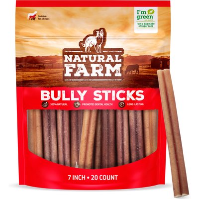Natural Farm Natural Farm 7-inch Beef Bully Sticks Dog Treats, 20 count