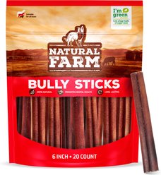Natural Farm Odor Free 6-inch Bully Stick Dog Chews, 20 count