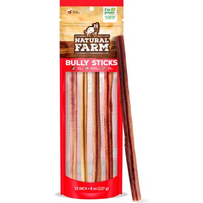 Natural Farm Natural Farm 12-in Beef Bully Sticks Dog Treats, 8-oz