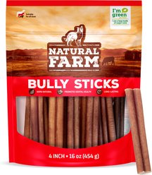 Natural Farm 4-in Beef Bully Sticks Dog Treats, 16-oz