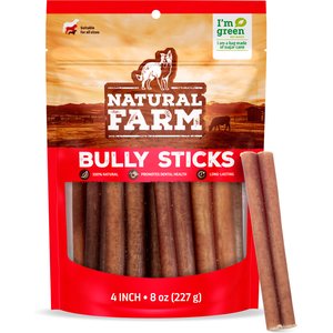 Natural Farm 4-in Beef Bully Sticks Dog Treats, 8-oz