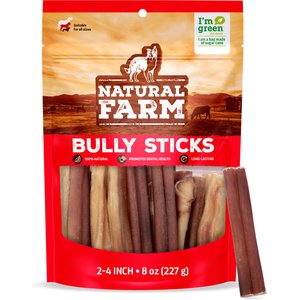 Natural Farm 2 to 4-in Beef Bully Sticks Dog Treats, 8-oz