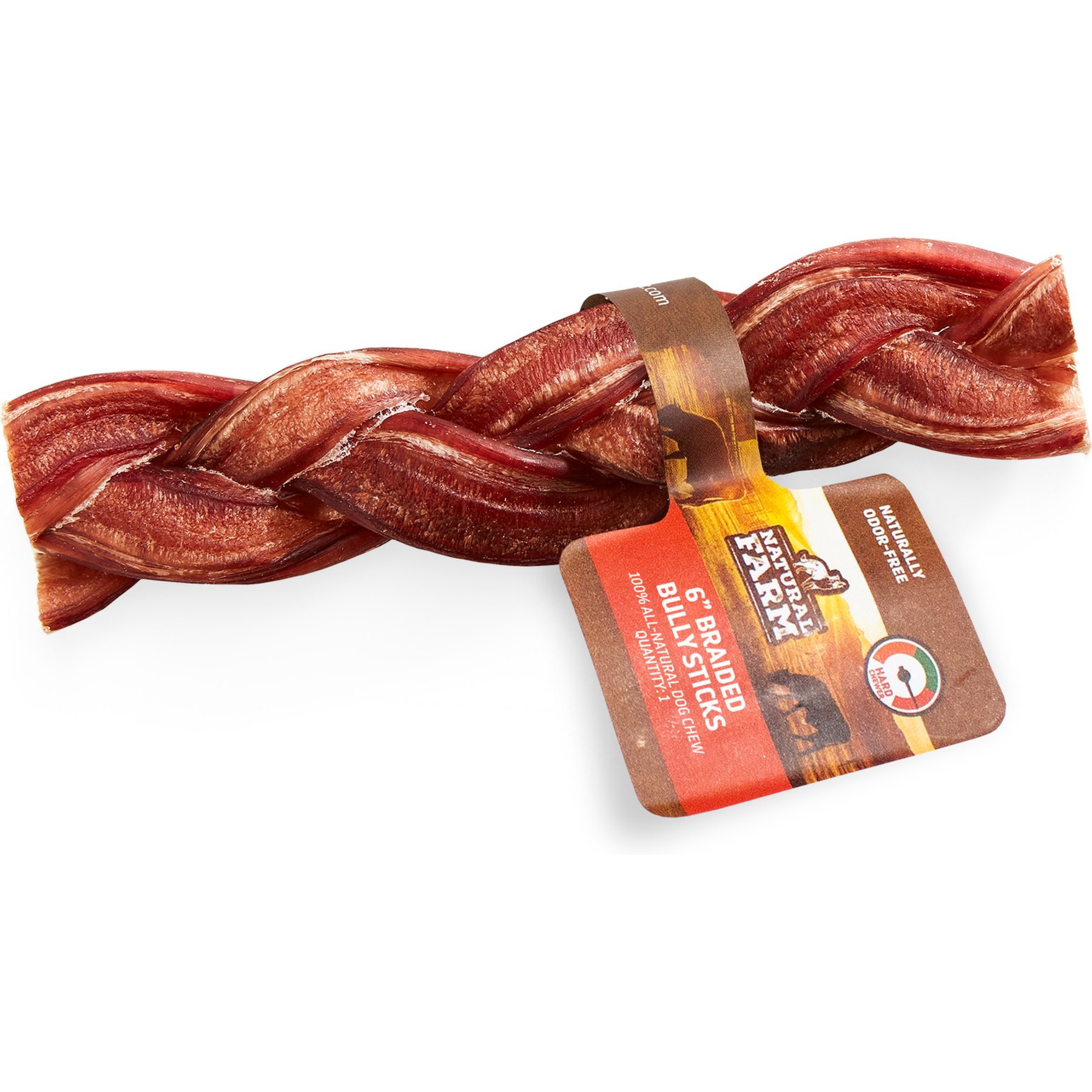 Natural Farm Braided Beef 6-in Bully Sticks Dog Treats, 1 count