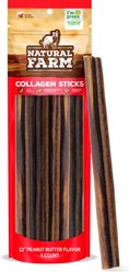 Natural Farm Peanut Butter Collagen Sticks Dog Treats, 12-in, 5 count