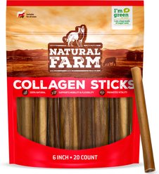 Natural Farm Beef Collagen Sticks Dog Treats, 6-in, 20 count