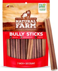 Natural Farm Odor-Free Bully Sticks Dog Treats, 7-in, 10 count