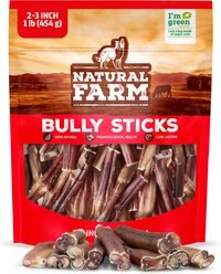 Natural Farm Odor-Free Bully Sticks Dog Treats, 2-3-in, 1-lb bag slide 1 of 9