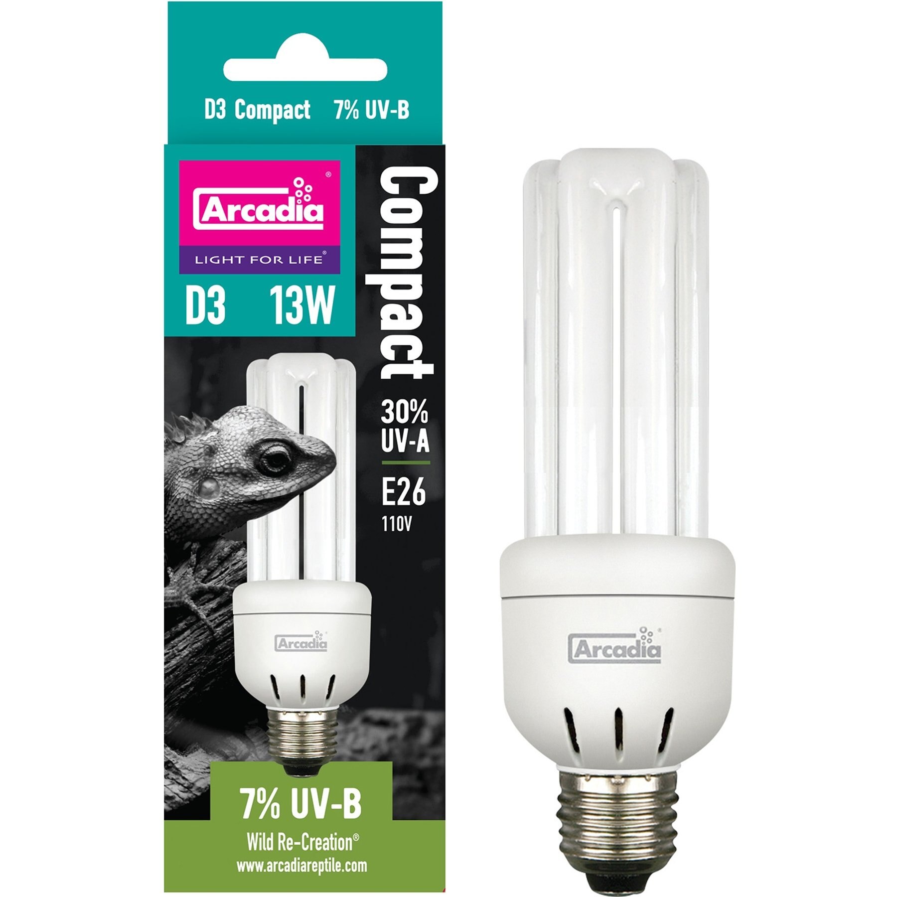 Arcadia D3 7% Compact Reptile Bulb, 13 Watt