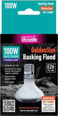 Show full view: Arcadia Reptile GoldenSun Reptile Basking Flood Light, 100-watt, 12 count slide 2 of 4