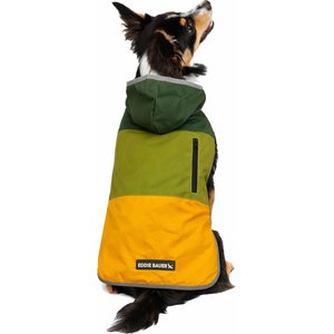 Eddie Bauer PET Ravenna Waterproof Dog Windbreaker Coat, Green & Yellow, Small