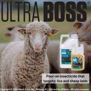 Ultra Boss Pour-On Insecticide Fly & Insect Control for Cattle, Sheep, Goats & Horses, 1-quart bottle