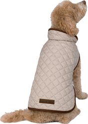 Eddie Bauer Bandon Quilted Windbreaker Dog Coat, Taupe, Medium