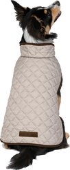 Eddie Bauer Bandon Quilted Windbreaker Dog Coat, Taupe, Small