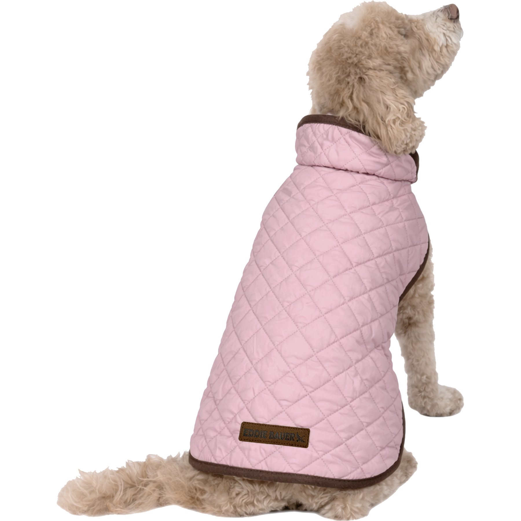 Eddie Bauer Bandon Quilted Windbreaker Dog Coat, Dusty Pink, Medium