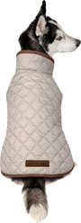 Eddie Bauer Bandon Quilted Windbreaker Dog Coat, Taupe, Large