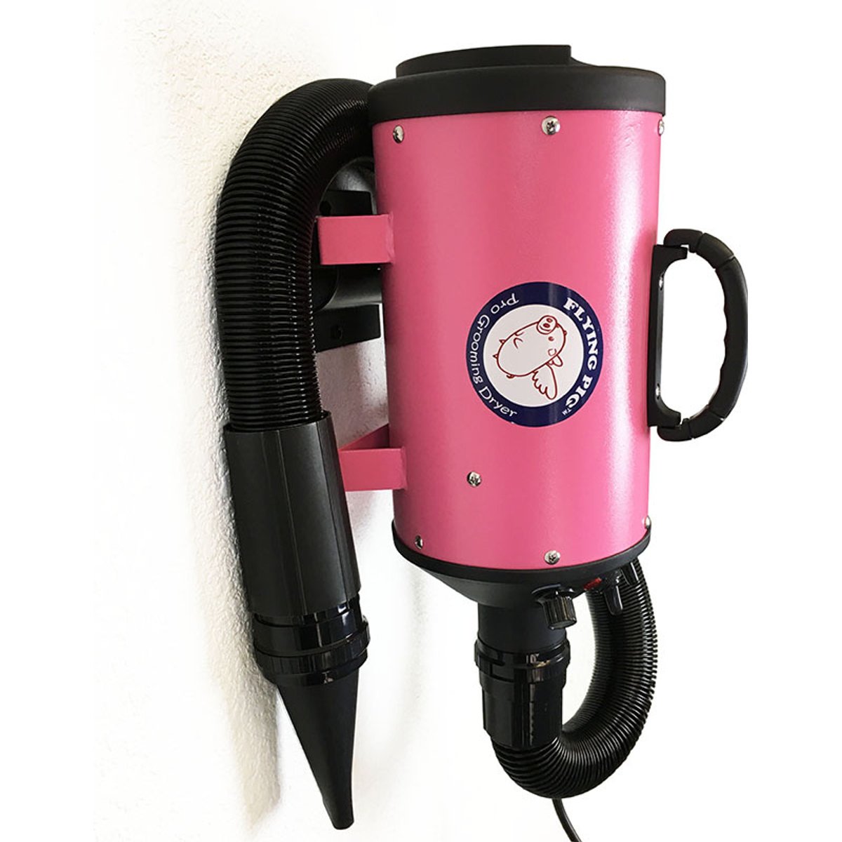 Flying Pig Grooming One Wall Mount Dog Grooming Dryer, Pink