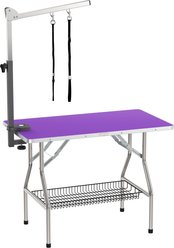 Flying Pig Grooming Heavy Duty Dog Grooming Table with Premium Arm, Purple, Large