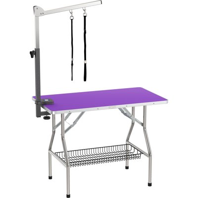Flying Pig Grooming Flying Pig Grooming Heavy Duty Dog Grooming Table with Premium Arm, Purple, Medium
