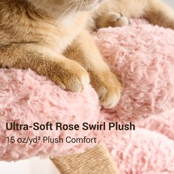 Hittite Indoor 37-in Flower Faux-Fur Cat Tree Tower with Scratching Post, Wood Sculpted Branch & Mushroom Scratcher, Pink slide 2 of 9