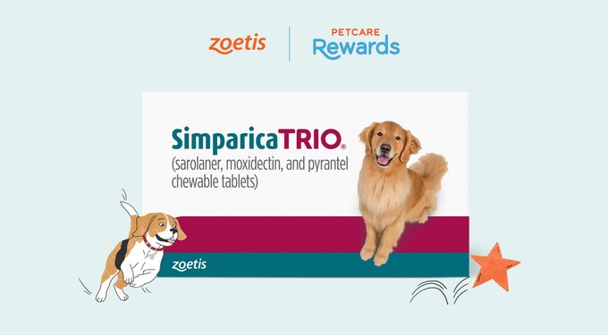 Simparica Trio Chewable Tablet for Dogs, 5.6-11.0 lbs, (Purple Box)