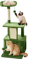 TSCOMON Indoor 38.2-in Plush Hanging Toy Cat Tree Tower with Scratching Post, Green slide 2 of 7