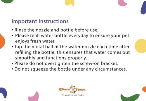 Show full view: Choco Nose No-Drip Small Animal Water Bottle, Color Varies, 13mm Nozzle slide 6 of 8