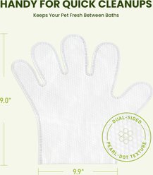 PawSono Portable Deodorizing Waterless Coconut Scented Dog & Cat Glove Grooming Wipes, 24 count slide 2 of 9