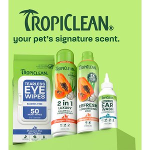 TropiClean Tearless Dog & Cat Eye Wipes, White, 50 count