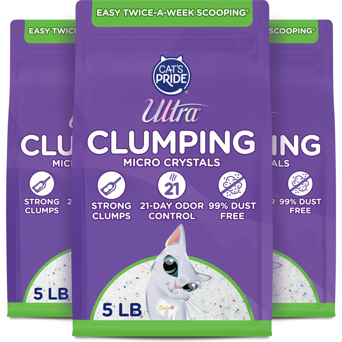 Ultra Clumping Micro Crystals Premium Unscented Cat Litter, 15-lb bundle