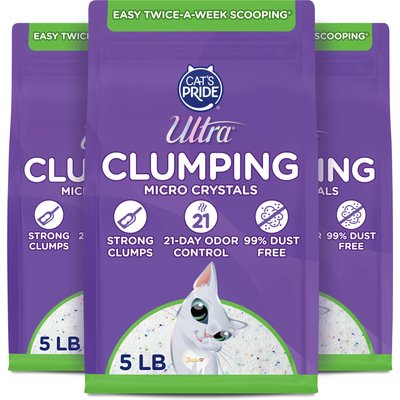 Ultra Ultra Clumping Micro Crystals Premium Unscented Cat Litter, 15-lb bundle