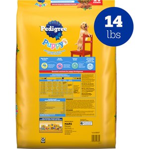 Pedigree Puppy Growth & Protection Grilled Steak & Vegetable Flavor Dry Dog Food, 14-lb bag