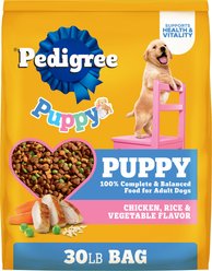 Pedigree Puppy Growth & Protection Chicken & Vegetable Flavor Dry Dog Food, 30-lb bag