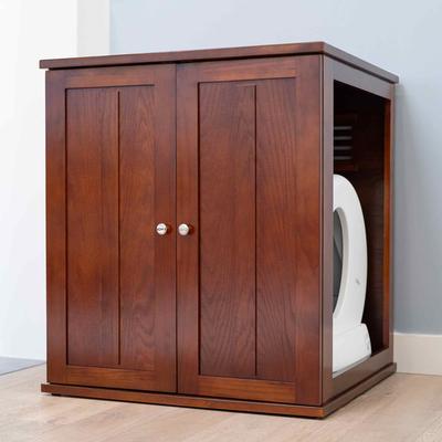 THE REFINED FELINE Self Cleaning Cat Litter Box Cabinet, Shaker
