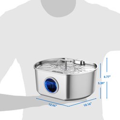 Neareal Dual-Flow Ultra-Quiet Dog & Cat Water Fountain, Stainless Steel, 1.5-gal slide 2 of 9