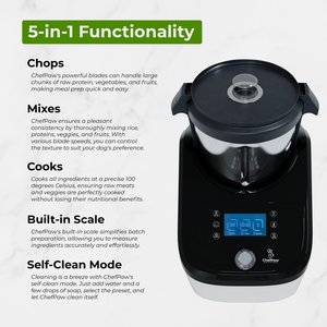 ChefPaw Stainless Steel Dog Food Maker, 6.4-lb, Black/White