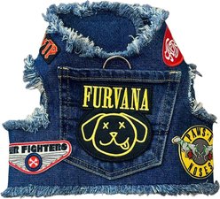 Heads or Tails Pup Ruff & Roll Denim Dog Harness, Small: 16 to 18-in chest