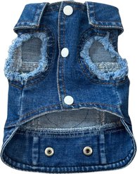 Heads or Tails Pup Ruff & Roll Denim Dog Vest, X-Small slide 2 of 5