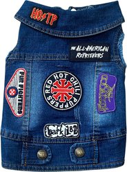 Heads or Tails Pup Ruff & Roll Denim Dog Vest, Large