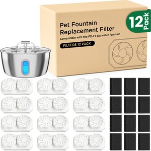 PEKTACO Replacement Cat Water Fountain Filters Compatible with PD-SJ Series  Models, 2.2-L, White, 6 count - Chewy.com