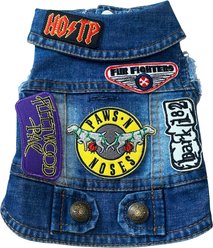Heads or Tails Pup Ruff & Roll Denim Dog Vest, X-Small slide 1 of 5